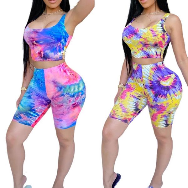 women suit sleeveless strap tie dyeing print crop high waist biker shorts pants workout clothes tracksuit outfit set, Gray
women suit sleeveless strap tie dyeing print crop high waist biker shorts pants workout clothes tracksuit outfit set, Gray