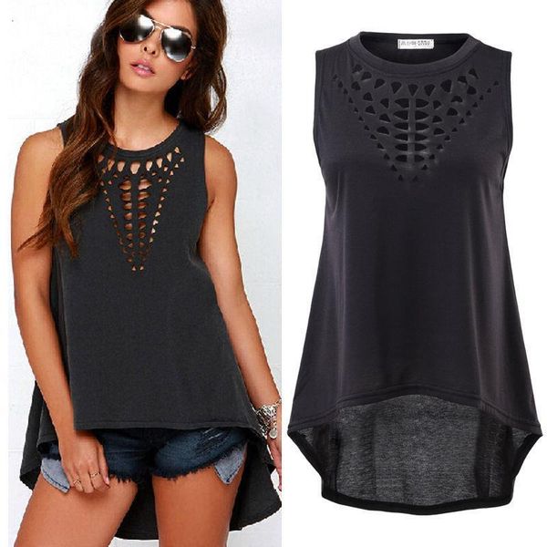 women retro casual hollow sleeveless loose summer t shirt drop shipping good quality, White
women retro casual hollow sleeveless loose summer t shirt drop shipping good quality, White