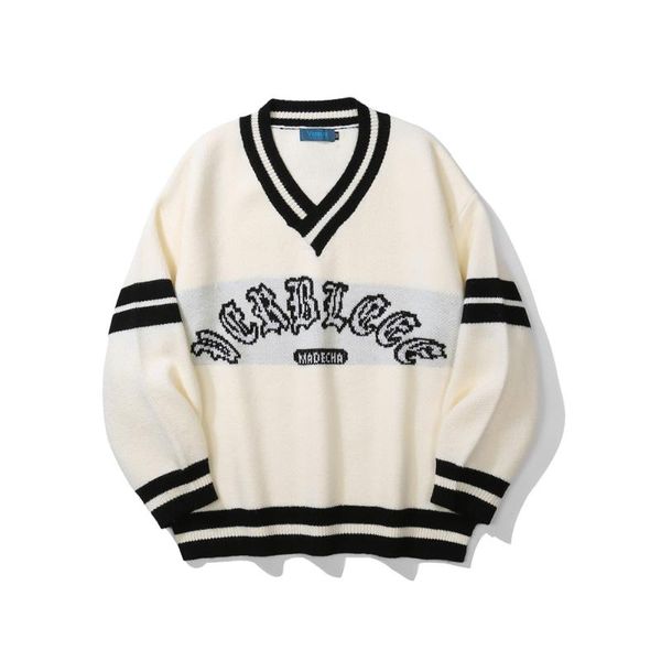 men's sweaters men hip hop sweater pullover streetwear letter jacquard v-neck knitted harajuku vintage autumn cotton couples, White;black
men's sweaters men hip hop sweater pullover streetwear letter jacquard v-neck knitted harajuku vintage autumn cotton couples, White;black