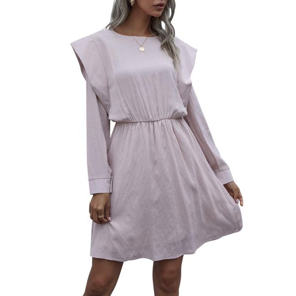 casual dresses sale fall cotton linen long sleeve dress fashion padded shoulder solid black/apricot for women 2021 o neck, Black;gray
casual dresses sale fall cotton linen long sleeve dress fashion padded shoulder solid black/apricot for women 2021 o neck, Black;gray
