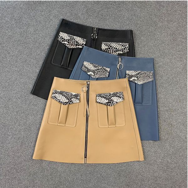 2021 new female style genuine sheepskin leather skirt with standard snake stitching, women's fashion shirt sqgw, Black
2021 new female style genuine sheepskin leather skirt with standard snake stitching, women's fashion shirt sqgw, Black