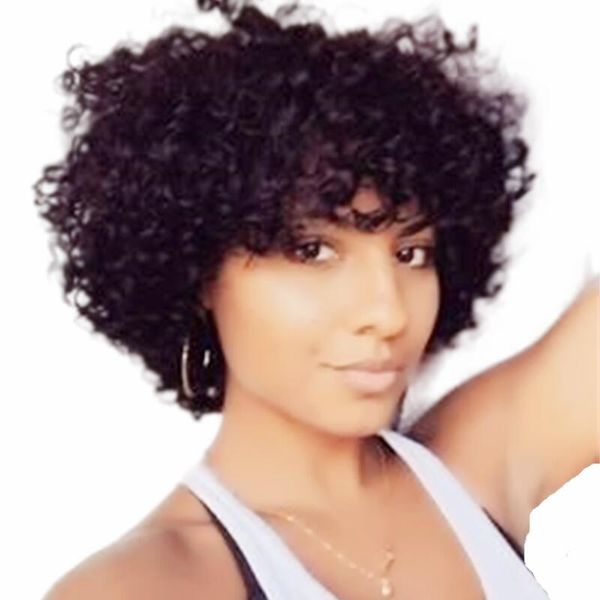 brazilian curl human hair wig for black women full machine wigs, Black;brown
brazilian curl human hair wig for black women full machine wigs, Black;brown