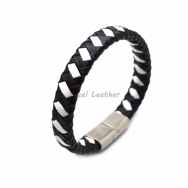 charm bracelets 5pcs/lot engrave logo fashion punk men jewelry braided leather bracelet handmade trendy stainless steel clasp male, Golden;silver
charm bracelets 5pcs/lot engrave logo fashion punk men jewelry braided leather bracelet handmade trendy stainless steel clasp male, Golden;silver