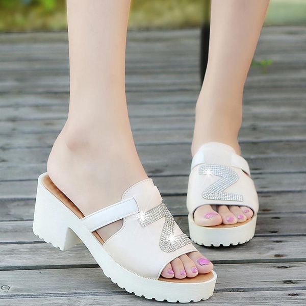 slippers women bling slip on square heel thick platform shoes fashion summer beach sandals zapatos de mujer #0104, Black
slippers women bling slip on square heel thick platform shoes fashion summer beach sandals zapatos de mujer #0104, Black