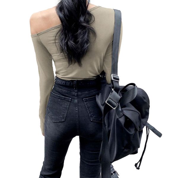elegant women cold shoulder skinny bodysuits fashion long sleeve skew collar solid slim fit basic romper club leotard, Black
elegant women cold shoulder skinny bodysuits fashion long sleeve skew collar solid slim fit basic romper club leotard, Black