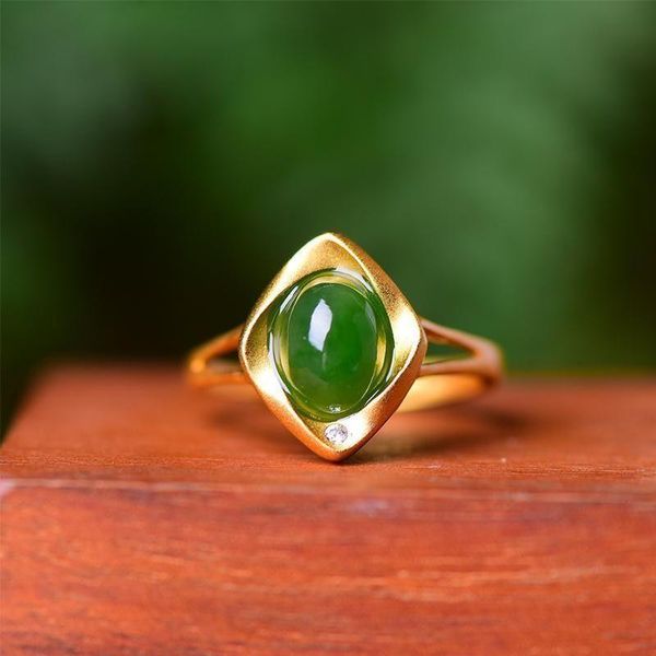 cluster rings silver inlaid natural hetian chalcedony open adjustable ring unique ancient gold craft charm women's brand jewelry, Golden;silver
cluster rings silver inlaid natural hetian chalcedony open adjustable ring unique ancient gold craft charm women's brand jewelry, Golden;silver