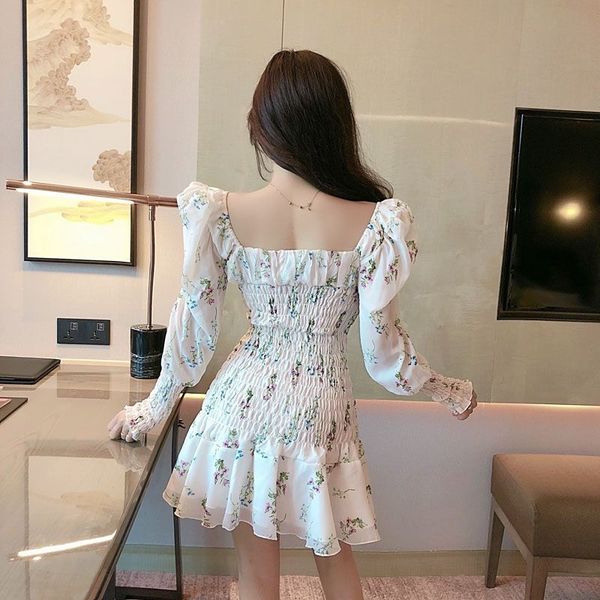 spring floral dress women elegant kawaii print chiffon party mini dress female french casual bandage korean dress 2021 new, White;black
spring floral dress women elegant kawaii print chiffon party mini dress female french casual bandage korean dress 2021 new, White;black