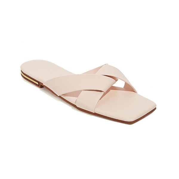 slippers 2021 ladies summer outside modern for women flats synthetic leather beige cross strap square toe fashion, Black
slippers 2021 ladies summer outside modern for women flats synthetic leather beige cross strap square toe fashion, Black