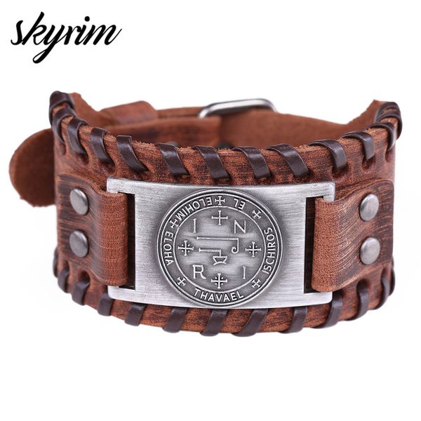 10pcs/set key of solomon amulet leather bracelet ancient egypt symbol talisman vintage wristband bangle for men chrismas jewelry, Slivery;golden
10pcs/set key of solomon amulet leather bracelet ancient egypt symbol talisman vintage wristband bangle for men chrismas jewelry, Slivery;golden