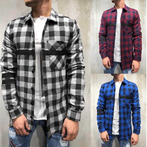 men's casual shirts autumn winter men shirt long sleeves lapel collar slim fit blouse plaid buttons tunic camisetas, White;black
men's casual shirts autumn winter men shirt long sleeves lapel collar slim fit blouse plaid buttons tunic camisetas, White;black