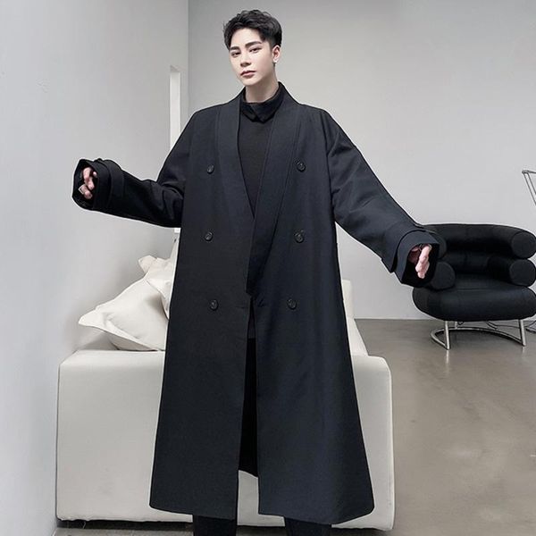 men's trench coats wear fashion irregular double breasted coat with belt 2021 loose mid length black windbreaker autumn winter, Tan;black
men's trench coats wear fashion irregular double breasted coat with belt 2021 loose mid length black windbreaker autumn winter, Tan;black