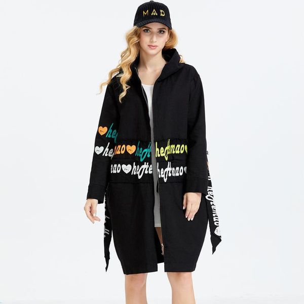 women's trench coats fairynatural european autumn spring design women black hooded clothing female zipper print windbreaker loose long, Tan;black
women's trench coats fairynatural european autumn spring design women black hooded clothing female zipper print windbreaker loose long, Tan;black