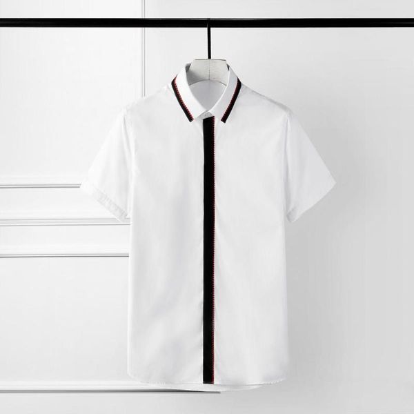 men's casual shirts black white splice men contrast color embroidery short sleeve mens dress plus size 3xl 4xl party man, White;black
men's casual shirts black white splice men contrast color embroidery short sleeve mens dress plus size 3xl 4xl party man, White;black