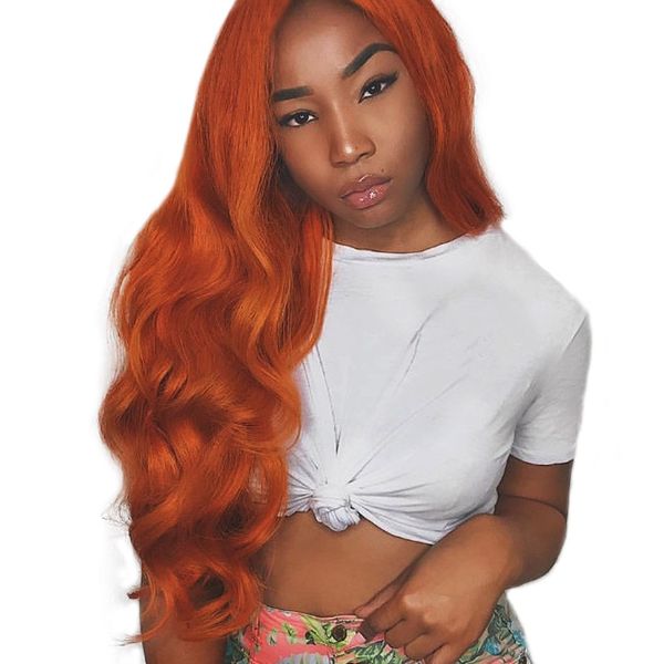 body wave 24 inches orange color wig glueless synthetic lace front wig with baby hair heat resistant hair fashion women cosplay, Black
body wave 24 inches orange color wig glueless synthetic lace front wig with baby hair heat resistant hair fashion women cosplay, Black