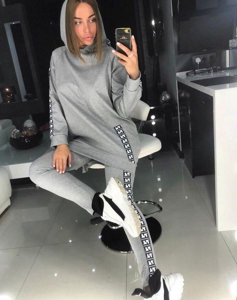 european and american spring summer women's tracksuits loose street style long sweater casual suit, Gray
european and american spring summer women's tracksuits loose street style long sweater casual suit, Gray