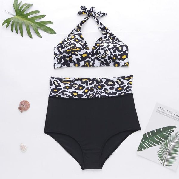 xl-4xl plus size halter swimwear large print push up bikini set women 2021 high waist swimsuits female bathing sui women's, White;black
xl-4xl plus size halter swimwear large print push up bikini set women 2021 high waist swimsuits female bathing sui women's, White;black