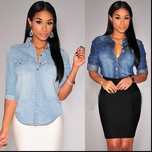 ladies denim blouses long sleeve blue jeans shirts fashion women blusas camisa femininas 2021 new spring jeans blouses shirt top, White
ladies denim blouses long sleeve blue jeans shirts fashion women blusas camisa femininas 2021 new spring jeans blouses shirt top, White