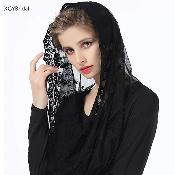 bridal veils balck ivory lace muslim veil for church round scarf wrap head covering short one layer mantillas tassel shawl, Black
bridal veils balck ivory lace muslim veil for church round scarf wrap head covering short one layer mantillas tassel shawl, Black