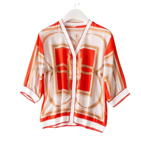 women's blouses & shirts women chiffon coats spring for half sleeve button up, White
women's blouses & shirts women chiffon coats spring for half sleeve button up, White