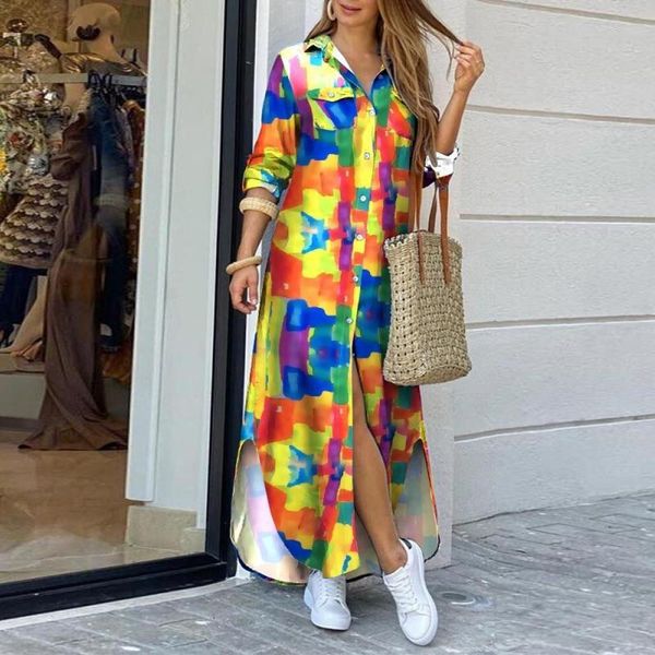 casual dresses vintage printed maxi dress women 2021 autumn holiday beach long femme robe elegant lady shirt fashion vestidos, Black;gray
casual dresses vintage printed maxi dress women 2021 autumn holiday beach long femme robe elegant lady shirt fashion vestidos, Black;gray