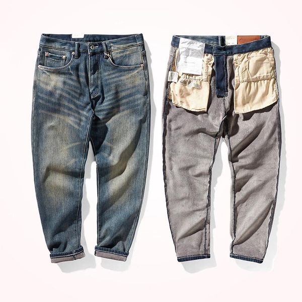 men's jeans winter thickened denim with velvet fashion washed old heavyweight comfortable elastic tapered straight casual pants, Blue
men's jeans winter thickened denim with velvet fashion washed old heavyweight comfortable elastic tapered straight casual pants, Blue
