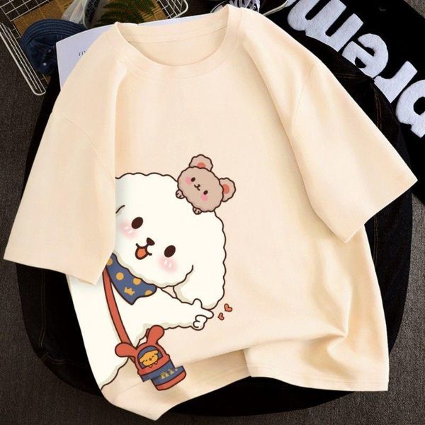 women's t-shirt cotton short-sleeved student plus size loose korean style summer top, White
women's t-shirt cotton short-sleeved student plus size loose korean style summer top, White