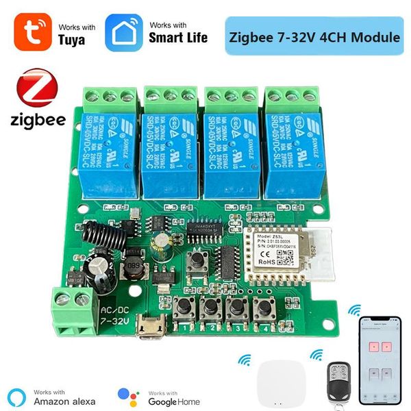 smart home control 4ch dc5-32v zigbee relay module remote light switch vioce alexa google tuya hub gateway bridge
smart home control 4ch dc5-32v zigbee relay module remote light switch vioce alexa google tuya hub gateway bridge