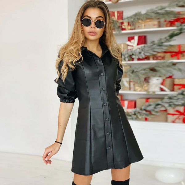 women vintage single button pu a line mini half sleeve turn down collar solid elegant 2021 spring new casual cqbl, Black;gray
women vintage single button pu a line mini half sleeve turn down collar solid elegant 2021 spring new casual cqbl, Black;gray