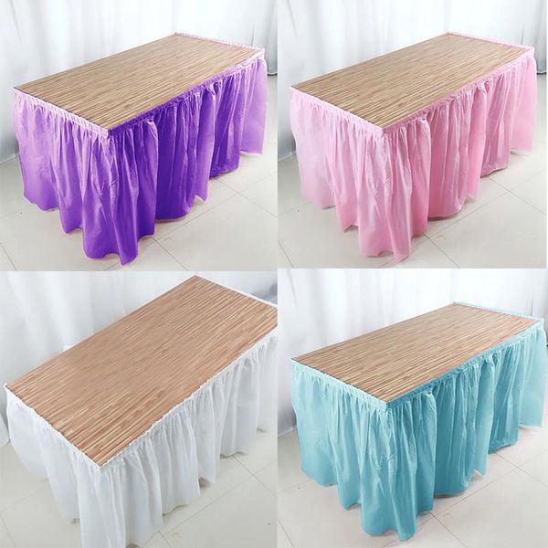 table skirt 73x420cm disposable plastic peva skirts cover for birthday banquet party wedding festival home decoration
table skirt 73x420cm disposable plastic peva skirts cover for birthday banquet party wedding festival home decoration
