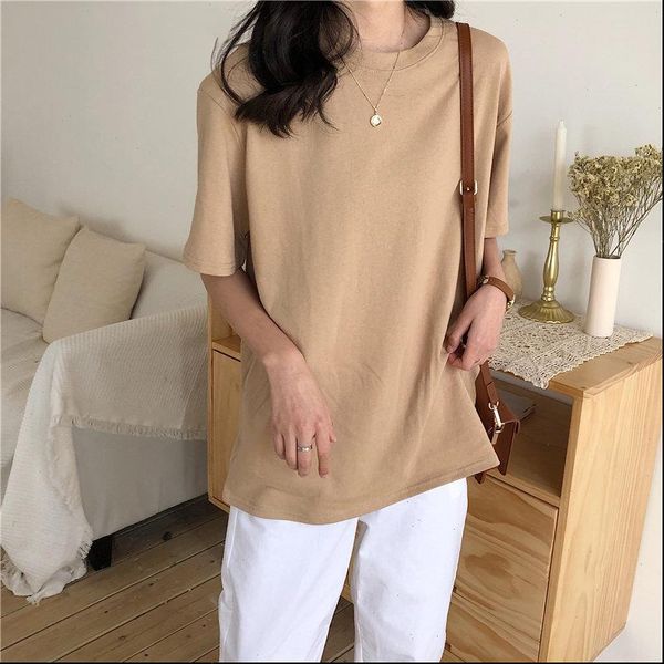 fashion woman t shirts 2021 summer new t shirt soft loose fresh women natural short basic shirt 9702, White
fashion woman t shirts 2021 summer new t shirt soft loose fresh women natural short basic shirt 9702, White