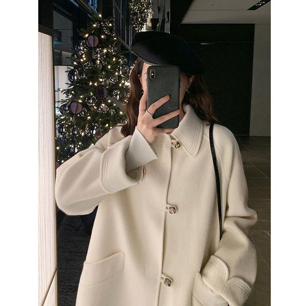 women's wool & blends double-sided cashmere coat female in 2021 the long knee-high loose cloth, Black
women's wool & blends double-sided cashmere coat female in 2021 the long knee-high loose cloth, Black