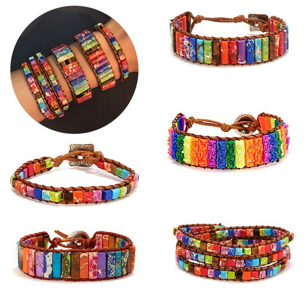 wholesale bohemia three layers square seven chakra strands emperor natural stone beads hand woven bracelet accessories, Black
wholesale bohemia three layers square seven chakra strands emperor natural stone beads hand woven bracelet accessories, Black