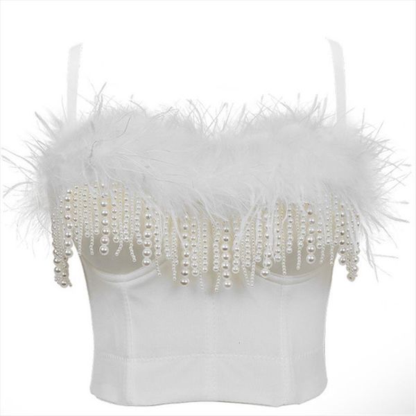 Nightclub Feather Beading Crop Top Women Cami With Built In Bra Push Up Bralette Spaghetti Strap Tops Summer Camis Clothing, White
Nightclub Feather Beading Crop Top Women Cami With Built In Bra Push Up Bralette Spaghetti Strap Tops Summer Camis Clothing, White