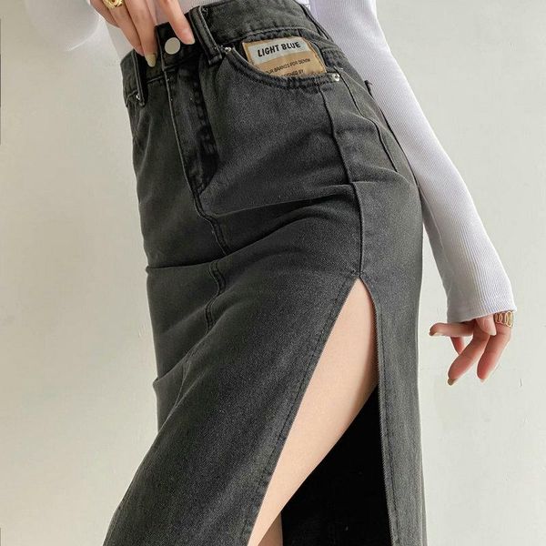 skirts 2021 women denim high waist split jeans wrap ladies vintage light blue black long pencil midi streetwear
skirts 2021 women denim high waist split jeans wrap ladies vintage light blue black long pencil midi streetwear