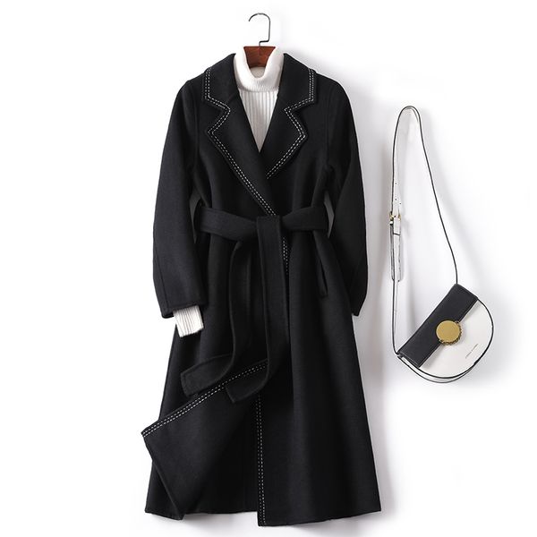 2021 new autumn winter fashion trench women double-faced woollen coat brand female black medium length outerwear 5c6w
2021 new autumn winter fashion trench women double-faced woollen coat brand female black medium length outerwear 5c6w