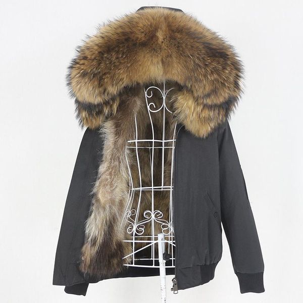 women's fur & faux menina bonita 2021 waterproof bomber parka real coat natural raccoon collar winter jacket women outerwear removable, Black
women's fur & faux menina bonita 2021 waterproof bomber parka real coat natural raccoon collar winter jacket women outerwear removable, Black
