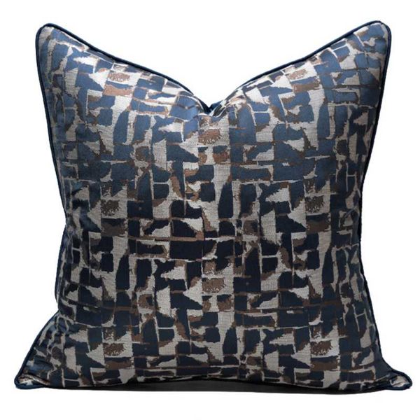 cushion/decorative pillow light luxury embroidery abstract geometric blue pillowcase high precision jacquard cover home el sofa cushion cove
