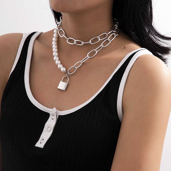 jewelry fashion temperament alloy mix with pearl women generous small lock pendant necklace, Silver
jewelry fashion temperament alloy mix with pearl women generous small lock pendant necklace, Silver