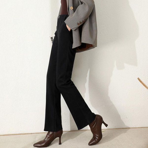 women's pants & capris zhisilao woolen high wasit straight women vintage solid elegant office lady wide leg trousers mujer autumn 2021, Black;white
women's pants & capris zhisilao woolen high wasit straight women vintage solid elegant office lady wide leg trousers mujer autumn 2021, Black;white