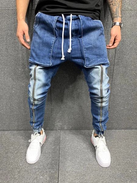 men slim fit skinny haren jeans fashion elastic waist distressed stretch denim joggers holes washed destroyed mens elastic pants k166, Blue
men slim fit skinny haren jeans fashion elastic waist distressed stretch denim joggers holes washed destroyed mens elastic pants k166, Blue
