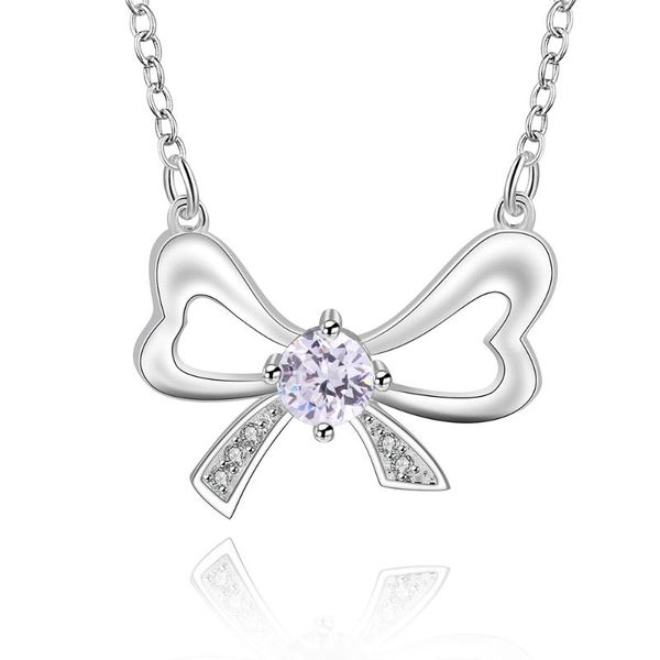 pendant necklaces foreign trade bow shape zircon silver necklace 925 sterling lobster buckle jewelry
pendant necklaces foreign trade bow shape zircon silver necklace 925 sterling lobster buckle jewelry