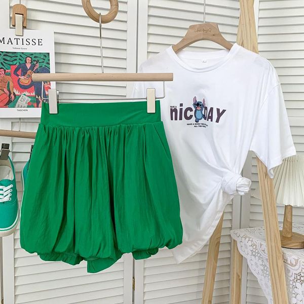 women's shorts ly varey lin summer women loose solid color elastic puffy waist wide leg lady female casual high bloomers, White;black
women's shorts ly varey lin summer women loose solid color elastic puffy waist wide leg lady female casual high bloomers, White;black
