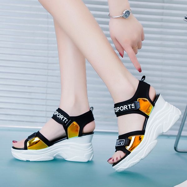 Black Laser Wedge Sandals for Women 2021 Chunky Platform High Heels Sandalias Mujer Casual Ankle Strap Summer Shoes WomanDress Shoes, White
Black Laser Wedge Sandals for Women 2021 Chunky Platform High Heels Sandalias Mujer Casual Ankle Strap Summer Shoes WomanDress Shoes, White