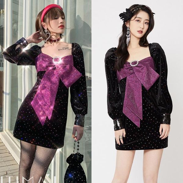 casual dresses party dress women summer polks dot print purple bows square collar lantern sleeve club mini velvet, Black;gray
casual dresses party dress women summer polks dot print purple bows square collar lantern sleeve club mini velvet, Black;gray