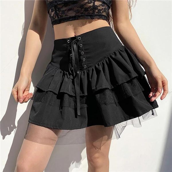 skirts summer gothic punk women's skirt lace-up stitching tulle a-line for travelling dating party shopping vacation s-xl, Black
skirts summer gothic punk women's skirt lace-up stitching tulle a-line for travelling dating party shopping vacation s-xl, Black