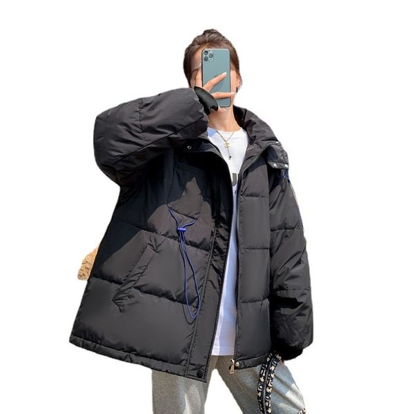 2021 new winter short down cotton jacket women's hooded fashion thickened bread loose, Black
2021 new winter short down cotton jacket women's hooded fashion thickened bread loose, Black