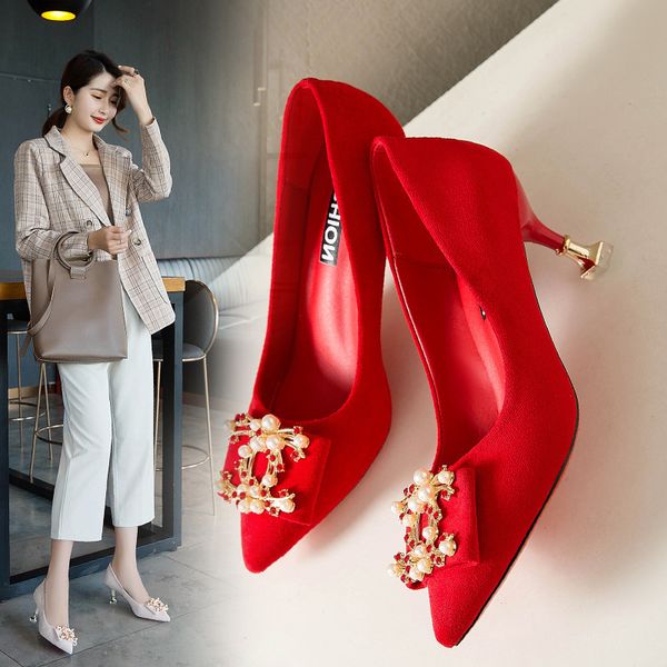 luxury dress shoes red female 2021 bride chine style xiuhe wedding sho shallow mouth pointed thin heel high heels, Black
luxury dress shoes red female 2021 bride chine style xiuhe wedding sho shallow mouth pointed thin heel high heels, Black