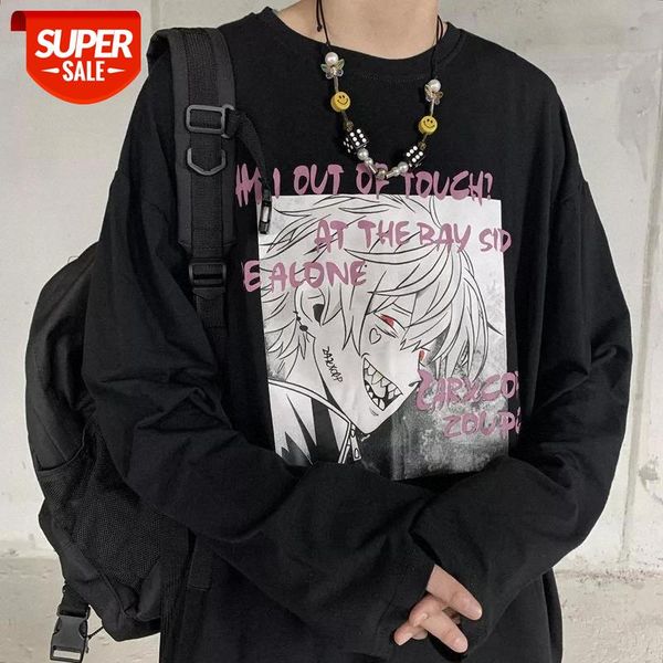 fashion punk harajuku japanese anime printing women man t-shirt o-neck long sleeve casual loose streetwear t-shirt #uo1w, White
fashion punk harajuku japanese anime printing women man t-shirt o-neck long sleeve casual loose streetwear t-shirt #uo1w, White