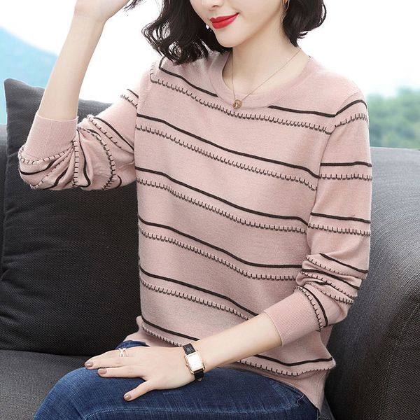 2021 new fall casual knitting sleeve long stripe shirt loose blouses women's fashion jumper clothes plus size juo8, White;black
2021 new fall casual knitting sleeve long stripe shirt loose blouses women's fashion jumper clothes plus size juo8, White;black