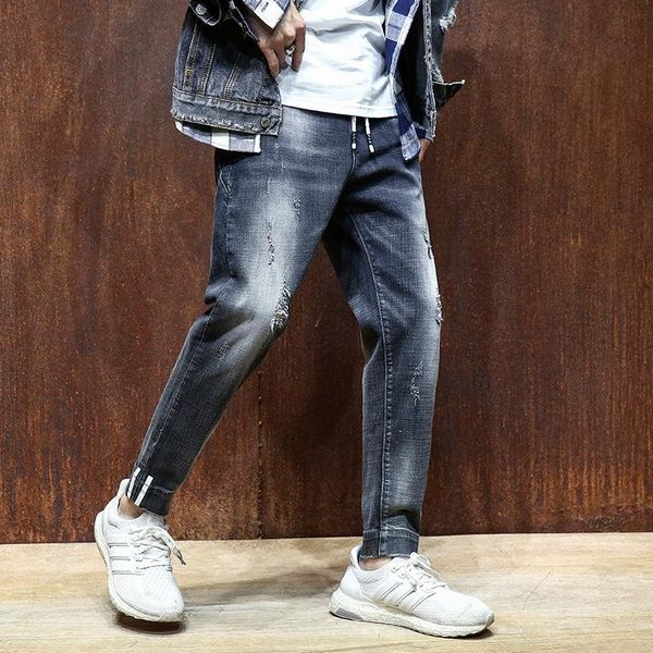 wimilous japanese vintage jeans men's feet high elastic haroun pants, big yards men's trousers, Blue
wimilous japanese vintage jeans men's feet high elastic haroun pants, big yards men's trousers, Blue